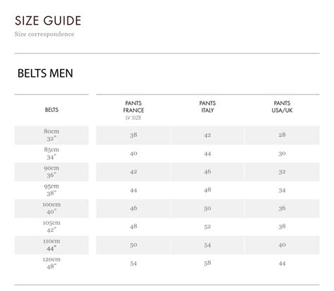 louis vuitton sizes chart.